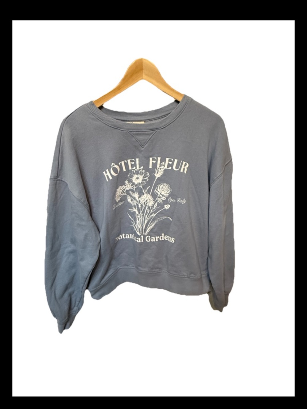 Hôtel Fleur Botanical Gardens Graphic Sweatshirt - Slate Blue